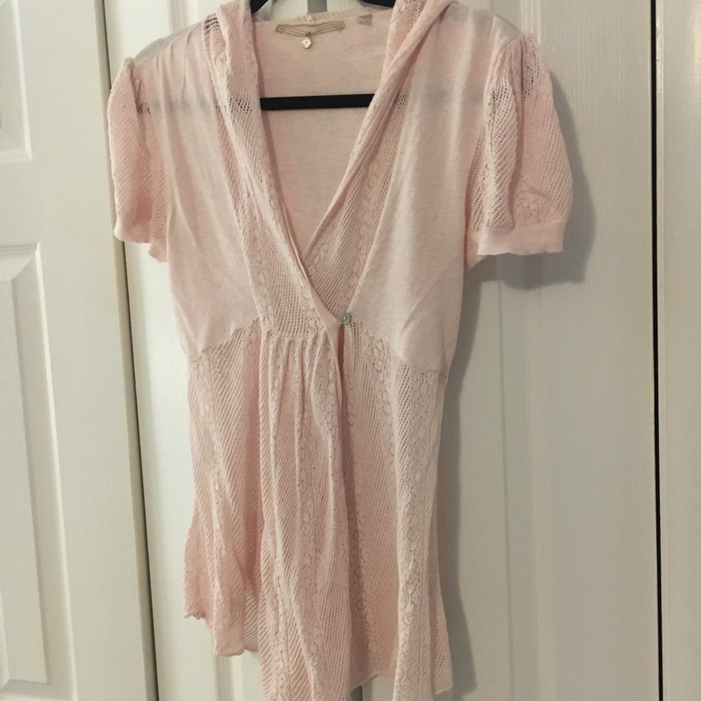 Anthropologie wrap sweater with hood
